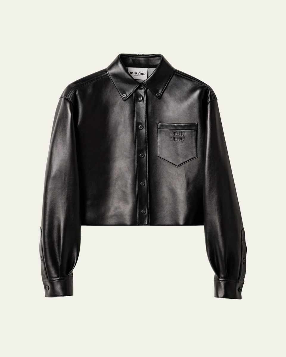 Leather Crop Shirt Jacket